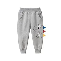 Boy's grey dinosaur print casual pants (90cm)