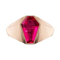 2 CT Coffin Shaped Red Ruby Signet Ring For Men/Women 925 Sterling Silver Handmade Ring Men Statement Ring Unique Unisex Rings Gift For Him