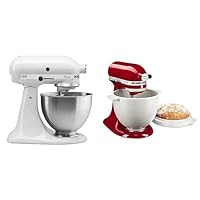 KitchenAid Classic Series Stand Mixer 4.5 Q and Bread Bowl with Baking Lid, White