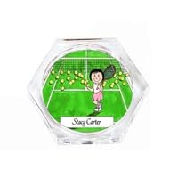 Personalized Drink Coaster Gift: Tennis Player - Female Great for tennis players, tournament, championship, award, trophy