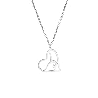 EUEAVAN Girls Gymnastics Pendant Necklace Gymnastics Sport Love Heart Charm Pendant Necklace for Gymnast Inspirational Fashion Jewelry