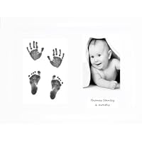 New Baby Gift Hand & Footprint Inkless Wipe Keepsake Kit Black Prints Unisex
