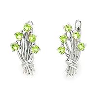 925 Sterling Silver Plated August Green CZ Flower Bouquet Leverback Earrings Measures 15x9mm Jewelry for Women