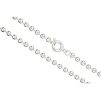 24Inch Necklace Ball Chain, Silver Plated 3.2mm Ball with Springring Clasp