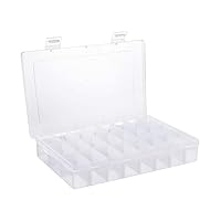 24 Grids Plastic Clear Organizer Box Transparent Compartment Storage Box Bead Organizer Cases Jewelry Storage Container with Adjustable Dividers
