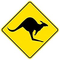 Australia Kangaroo Crossing Melbourne Sydney Road Sign Vintage Travel Decal Sticker Souvenir Skateboard Laptop