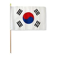 One Dozen South Korea 12x18in Stick Flags.