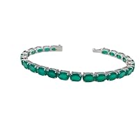 Handmade 925 Silver Green Onyax Gemstone Bracelet Gift Jewelry