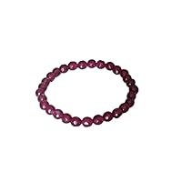 Natural Ruby 6mm rondelle smooth 7inch Semi-Precious Gemstones Beaded Bracelets for Men Women Healing Crystal Stretch Beaded Bracelet Unisex