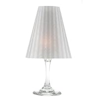 WS485 Linen & Lace Stripe Paper White Wine Glass Shade, Gray (Pack of 12)