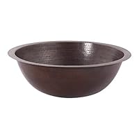CARACAS Round Copper Bathroom Sink and Oil Rubbed Bronze Strainer Drain