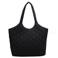 PETITCHOU Women's Shoulder Bag, Tote Bag, Quilting, Shoulder Bag, Lightweight, Large Capacity, Work or School Commute, Nylon