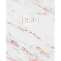 Travel Journal: Italian Marble with Rose Gold Inlay | Inspirational Quote - Journal, Notebook, Diary, Composition Book (8 x 10 inches) - 120 Lines Pages