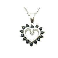 925 Sterling Silver Finish Round Cut Diamond Set Genuine Heart Pendant