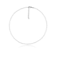 Women Bohemian White Beaded Choker Glass Necklaces Jewelry Gifts for Mom Girlfriend
