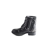 Girl's SWAG II G Sequin Leather Combat Boots