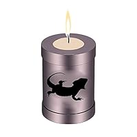 ZLXL720 1PCS Stainless Steel Cylinder Bearded-Dragon Ashes Urn for Human Pet Memorial Candle Holder Cremation Jar BFBLD (Metal Color : Coffee Gold)