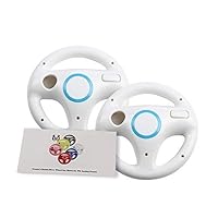 GH Mario Kart 8 Steering Wheel Compatible with Nintendo Wii (Original White, 2 Pack), Racing Games Wheels for Wii (U) Remote Controller (6 Colors Available)