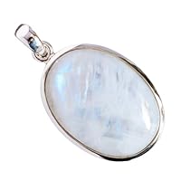 925 sterling silver Rainbow Oval Moonstone Pendant Gemstone Jewelry For Her