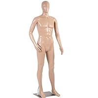 Mannequin Manikin Dress Form 73 Inch Full Male Body Realistic Mannequin Display Adjustable Head Turns W/ Metal Base Dress Model Mannequin Stand Torso