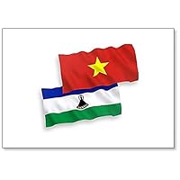 Flags of Lesotho and Vietnam on a White Background Fridge Magnet