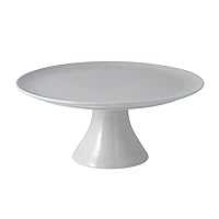 For Me cake plate on stand, presentation plate for delicious cakes and pastries, premium porcelain, dishwasher safe, white