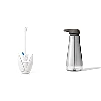 OXO Good Grips Toilet Brush, White & Good Grips Stainless Steel Soap Dispenser