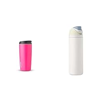 Owala SmoothSip Insulated Stainless Steel Coffee Tumbler, Reusable Iced Coffee Cup & FreeSip Insulated Stainless Steel Water Bottle with Straw for Sports and Travel, BPA-Free