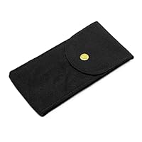 Velvet Snap Button Watch Lovers Pouch Gift Bag | Also for Packaging Rings, Bracelets, Travel Storage Case for Men / Women (Black)