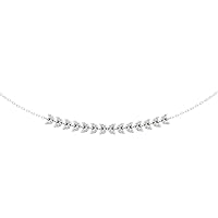 10K Gold or Silver Round Diamond Flower Curved Bar Pendant with Sterling Silver Chain Necklace (1/3 cttw, I-J Color, I2-I1/3 Clarity), 18