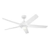 Kichler Lighting Kapono 52 inch LED Ceiling Fan in White with Frosted White Polycarbonate Lens