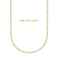 PORI JEWELERS 10K Yellow Gold 2MM Figaro 3+1 Link Chain Necklace - Size 14