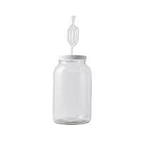 4X-QAD4-R06S One gal Wide Mouth Jar with Lid and Twin Bubble Airlock, Clear