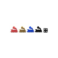 | 5PCS Train Meeple Token Figurines | Board Game Pieces, Black