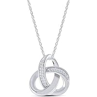 0.25Ct Round Simulated Diamond Celtic Knot Pendant Necklace 14K White Gold Plated 925 Sterling Silver