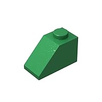 Classic Slope Block Bulk, Green Slope 45 2x1, Building Slope Flat 100 Piece, Compatible with Lego Parts and Pieces(Color:Green)