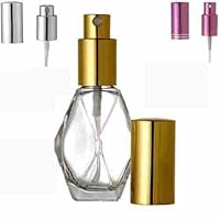 Clear Glass 60 ml (2oz) Diamond Spray Bottle. Gold Fine Mist Perfume Cologne Atomizer for Essential Oil Aromatherapy Perfume Cologne Refillable (2 oz. 144 Bottles, Gold)