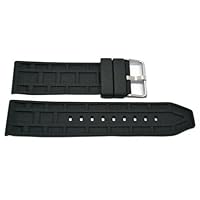 24MM SOFT RUBBER BLACK SPORT DIVER WATCH BAND STRAP FITS Breitling Panerai 24