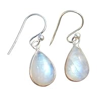 Beautiful Rainbow Moonstone Earring-Teardrop Moonstone Earring In 925 Sterling Silver jewelry-Women Dangle Earring-gemstone jewelry