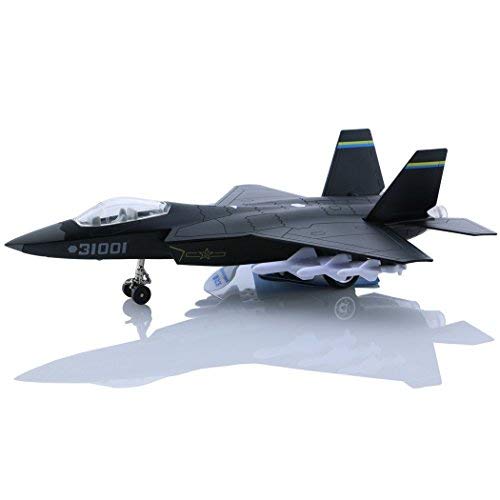 HSOMiD Alloy Planes/Airplane/Aircraft Toy with Pull Back Stealth Bombers and Fighter Planes (Diecast Fighter Jets-Grey)