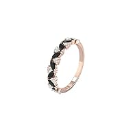 Filigree Vintage Marquise Shape Black Diamond Engagement Ring, Victorian Halo 1 CT Marquise Genuine Black Diamond Ring, Antique Black Onyx Ring, 14K Solid Rose Gold, Perfect for Gift