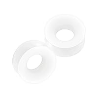 2PCS Silicone White Double Flared Saddle Stretcher Ear Tunnel Gauge Plug Earring Lobe Piercing Jewelry Pick Size