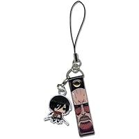 Great Eastern Entertainment Attack On Titan Mikasa Sd Metal Cell Phone Charm