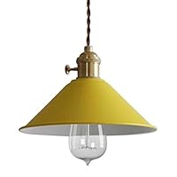 Industrial Modern Classic Pendant Light Shade Vintage Ceiling Light for Loft Bar Restaurant Living Room Kitchen Decorative Hanging Lighting E27 Base Lovely (Color : Yellow)