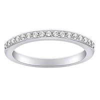 0.40 ct Ladies Round Cut Diamond Wedding Band Ring in 14 kt White Gold