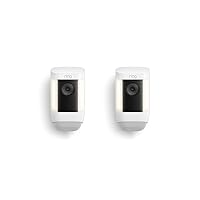 Ring Spotlight Cam Pro, Battery | 3D Motion Detection, Two-Way Talk with Audio+, and Dual-Band Wifi (2022 release) | 2-pack, White