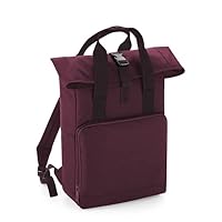 Twin Handle Roll-Top Backpack, Burgundy, One size