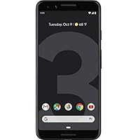 Pixel Phone 3-128GB - US Warranty - Just Black - (Renewed)