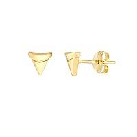 14k Yellow Gold Sharks Tooth Micro Stud Earrings Jewelry for Women