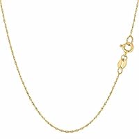The Diamond Deal 10k REAL Yellow Gold .40mm, 50mm, 60mm, OR .70mm Thick Shiny Classic SOLID Rope Chain Necklace for Pendants and Charms with Spring-Ring Clasp (16